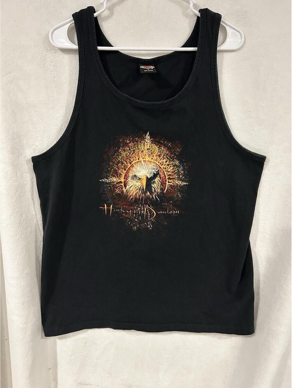 Vintage 90s Harley Davidson Weiblers BettendorfTank Top T-Shirt Size L Black USA